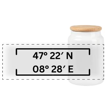 Coordinates Kreis 9 Zurich Minimalist - Panoramic Cookie Jar with Wooden Lid - white - Front