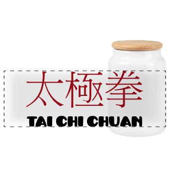 Tai Chi Chuan - Panorama Keksdose mit Holzdeckel - Weiß - Vorne