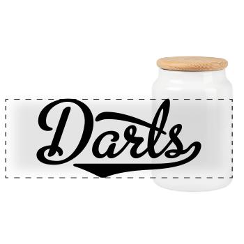 2541614 15377616 fléchettes - Boîte à biscuits avec couvercle en bois - blanc - Devant