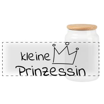 Little Princess - Panoramic Cookie Jar with Wooden Lid - white - Front