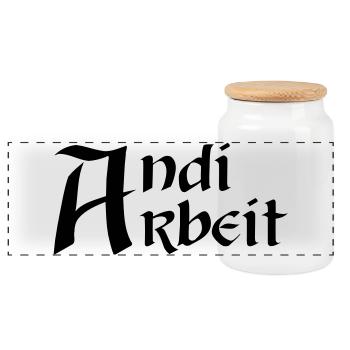 Andi Arbeit - Panorama Keksdose mit Holzdeckel - Weiß - Vorne