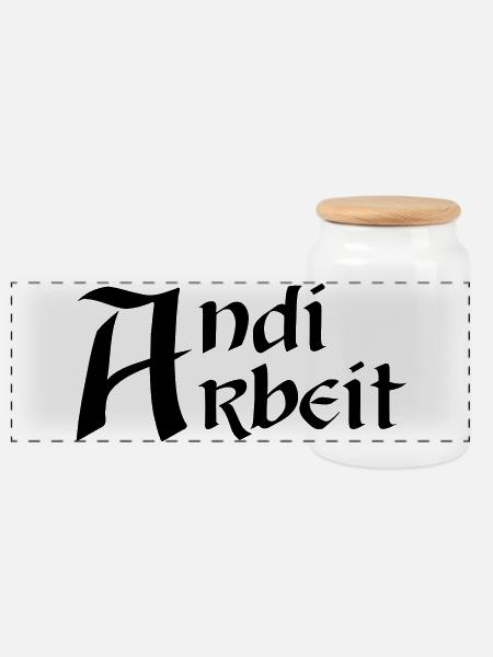 Andi Arbeit - Panorama Keksdose mit Holzdeckel - Weiß