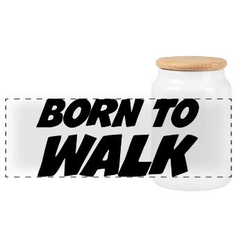 Born to Walk - Hiking - Panoramic Cookie Jar with Wooden Lid - white - Front