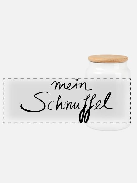 mein Schnuffel - Panorama Keksdose mit Holzdeckel - Weiß