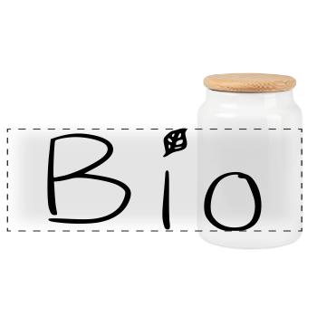 Organic - Panoramic Cookie Jar with Wooden Lid - white - Front