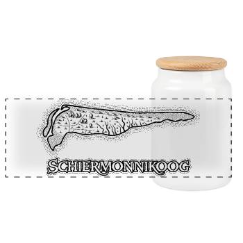 Schiermonnikoog | Carte antique | Carte au trésor - Boîte à biscuits avec couvercle en bois - blanc - Devant