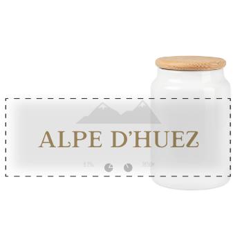 Alpe D'Huez - Panorama Keksdose mit Holzdeckel - Weiß - Vorne