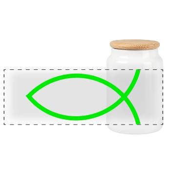 Jésus poisson vert Ichthys poisson poisson poisson poisson - Boîte à biscuits avec couvercle en bois - blanc - Devant