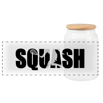 squash - Panoramic Cookie Jar with Wooden Lid - white - Front