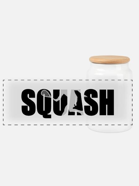 Squash - Panorama Keksdose mit Holzdeckel - Weiß