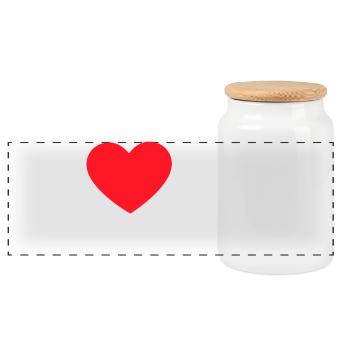 I Heart Hot Mums - Panoramic Cookie Jar with Wooden Lid - white - Front