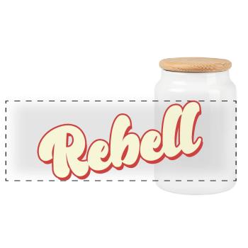 rebel dieb rowdy rebell bandit hustler gang crime - Panoramic Cookie Jar with Wooden Lid - white - Front