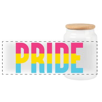 Pride Month LGBT - Pansexual Pride - Panoramic Cookie Jar with Wooden Lid - white - Front