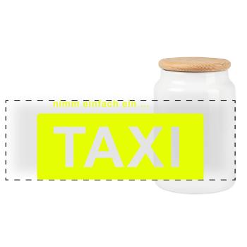 nimm einfach ein taxi - Panorama Keksdose mit Holzdeckel - Weiß - Vorne