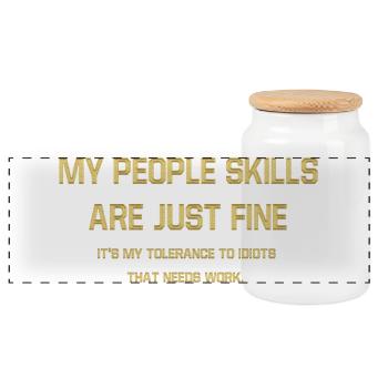 Conception typographique audacieuse d’affirmation de soi - Boîte à biscuits avec couvercle en bois - blanc - Devant