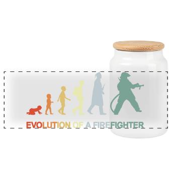 Évolution des pompiers - Boîte à biscuits avec couvercle en bois - blanc - Devant