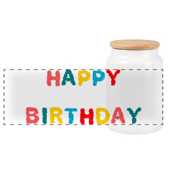 ALLES GUTE ZUM GEBURTSTAG. ALLES GUTE ZUM GEBURTSTAG. JAHRESTAG. - Panorama Keksdose mit Holzdeckel - Weiß - Vorne