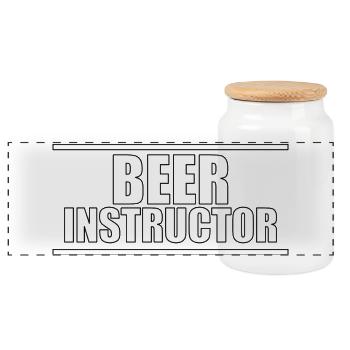 Beer instructor - Panorama Keksdose mit Holzdeckel - Weiß - Vorne
