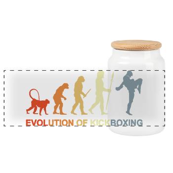 Vintage Kickboxer Evolution - Panorama Keksdose mit Holzdeckel - Weiß - Vorne