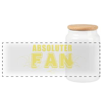 ABSOLUTER FAN - Panorama Keksdose mit Holzdeckel - Weiß - Vorne