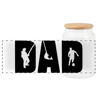 DAD - Panoramic Cookie Jar with Wooden Lid - white - Front