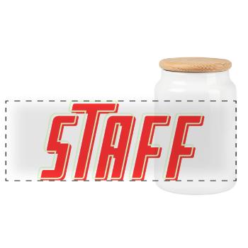 PERSONNEL Membre de l’équipe - Personnel - Équipage - Employés - Boîte à biscuits avec couvercle en bois - blanc - Devant