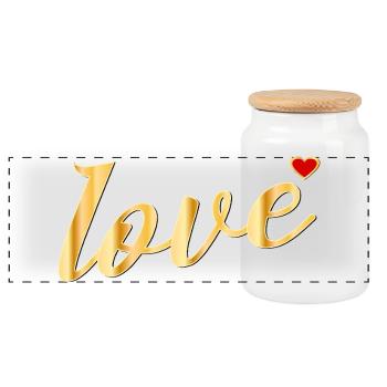 MESSAGE D’AMOUR EN FORME DE CŒUR - Boîte à biscuits avec couvercle en bois - blanc - Devant