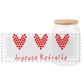 RETRAITE. RETRAITE. RETRAITEE. RETRAITE - Boîte à biscuits avec couvercle en bois - blanc - Devant