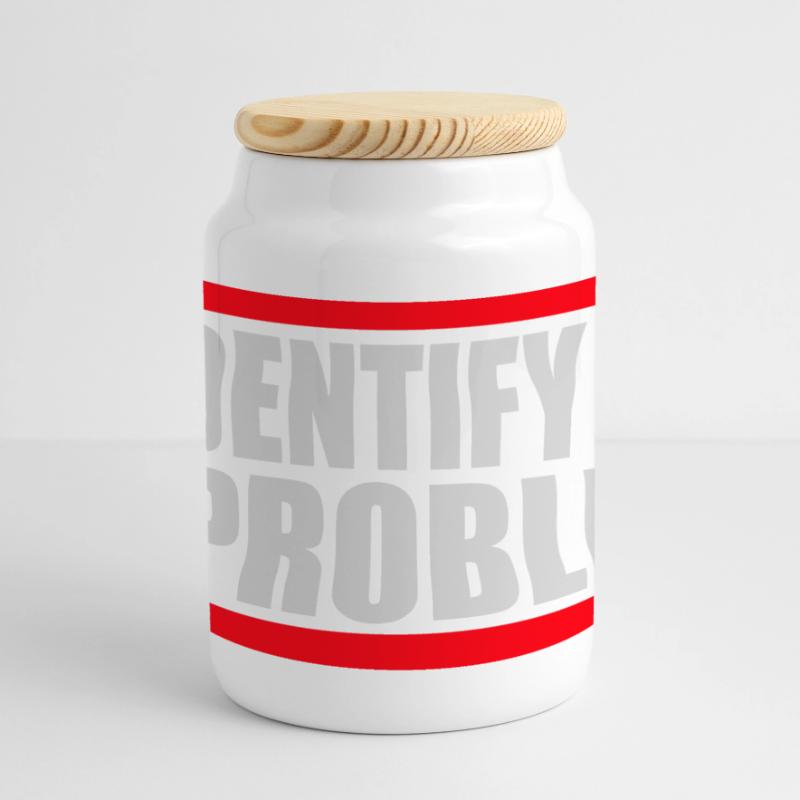 I Identify as a Problem Statement Cheeky Rebellious Panoramic Cookie Jar with Wooden Lid