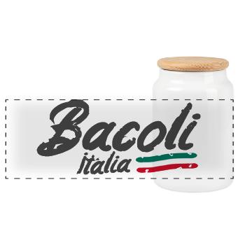 Bacoli italia - Boîte à biscuits avec couvercle en bois - blanc - Devant