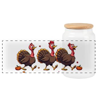 Thanksgiving Truthahn Baby - Panorama Keksdose mit Holzdeckel - Weiß - Vorne
