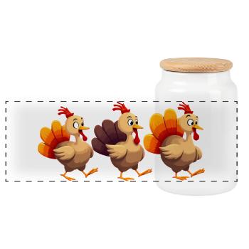 Bébé dinde de Thanksgiving - Boîte à biscuits avec couvercle en bois - blanc - Devant
