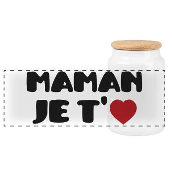 Mommy I Love You - Mother's Day - Panoramic Cookie Jar with Wooden Lid - white - Front