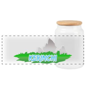 Kerinchi Kerinchi - Panoramic Cookie Jar with Wooden Lid - white - Front