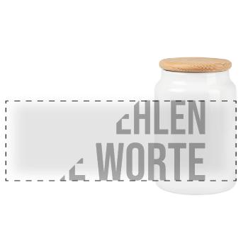 Mir fehlen die Worte - Panorama Keksdose mit Holzdeckel - Weiß - Vorne