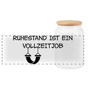 Retirement is a full-time job - Panoramic Cookie Jar with Wooden Lid - white - Front