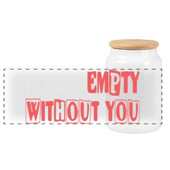 Feel empty without you - Panorama Keksdose mit Holzdeckel - Weiß - Vorne