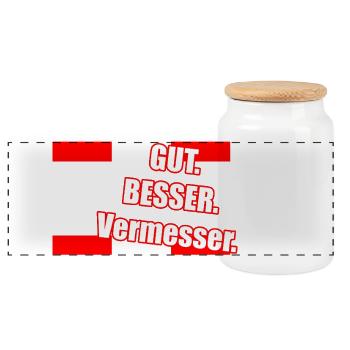 Bonne phrase de Better Surveyor - Boîte à biscuits avec couvercle en bois - blanc - Devant
