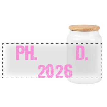 Doktor 2026 Abschluss Philister Dissertation Phd - Panorama Keksdose mit Holzdeckel - Weiß - Vorne