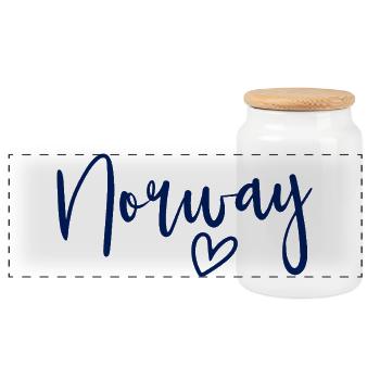 Norwegen Herz Frauenliebe Norwegen - Panorama Keksdose mit Holzdeckel - Weiß - Vorne