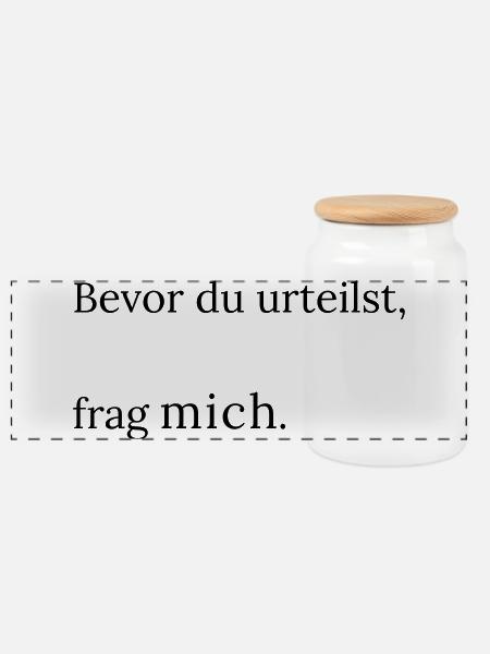 Frag_mich - Panorama Keksdose mit Holzdeckel - Weiß