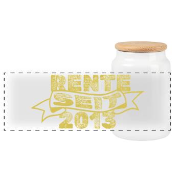 Pensioners 2013 - Panoramic Cookie Jar with Wooden Lid - white - Front