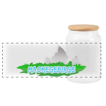 Mount Maoke Mountains - Panoramic Cookie Jar with Wooden Lid - white - Front
