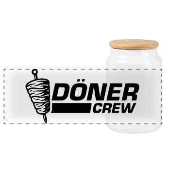 Döner Crew - Panorama Keksdose mit Holzdeckel - Weiß - Vorne