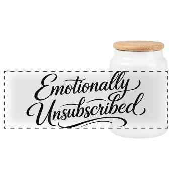 Sarcasm Emotionally Logged Out Funny Women - Panoramic Cookie Jar with Wooden Lid - white - Front