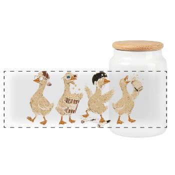 Rétro Quac : Coins de skateboard - Boîte à biscuits avec couvercle en bois - blanc - Devant