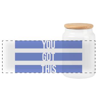 You Got This Motivierend Inspirierend Spruch Zitat - Panorama Keksdose mit Holzdeckel - Weiß - Vorne