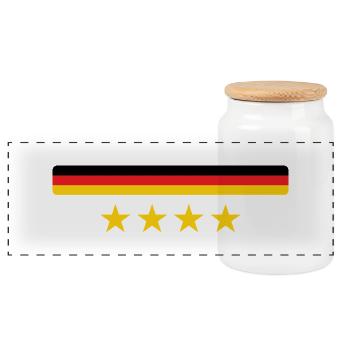 Drapeau Allemand - Allemagne - Boîte à biscuits avec couvercle en bois - blanc - Devant