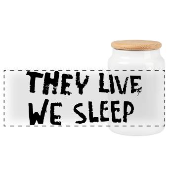 They Live - We Sleep - Panorama Keksdose mit Holzdeckel - Weiß - Vorne