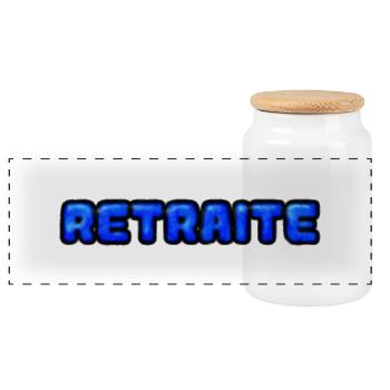 RETRAITE. RETRAITE. RETRAITEE. RETRAITE - Boîte à biscuits avec couvercle en bois - blanc - Devant